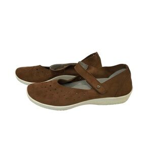 Arcopedico Sisley Gal Brown Suede Mary Jane Flats Size 8 EU 39